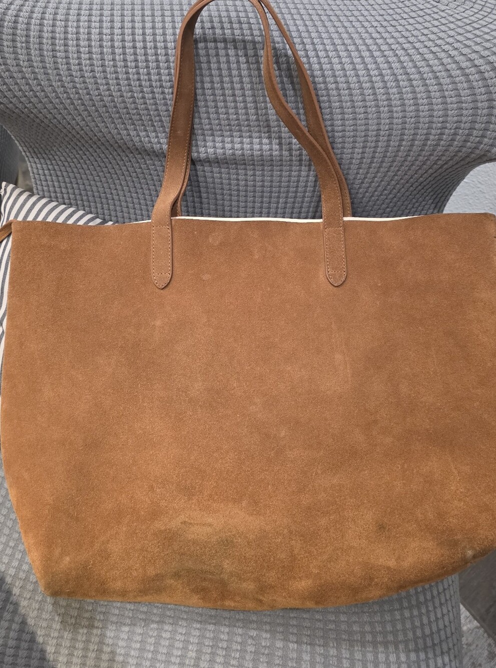 CUYANA  brown Suede Leather Tote Bag